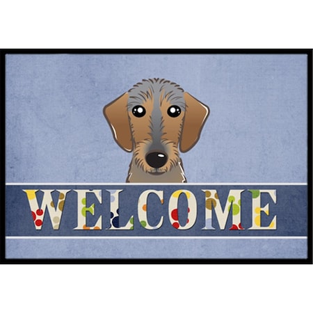 Carolines Treasures Wirehaired Dachshund Welcome Indoor and Outdoor Mat- 18 x 27 in. BB1419MAT